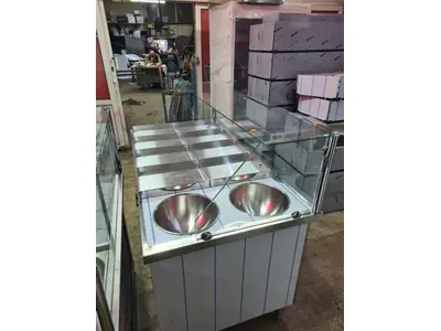 Stainless Steel 165X85x125 Cm 10 Compartment Food Warmer with Tray