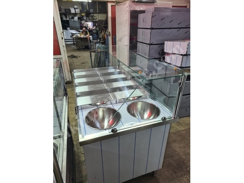 Stainless Steel 165X85x125 Cm 10 Compartment Food Warmer with Tray