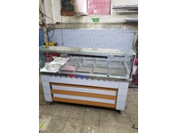 Stainless Steel 165X85x125 Cm 10 Compartment Food Warmer with Tray - 3