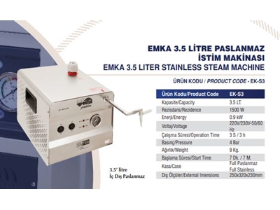 3.5 Litre Paslanmaz Kuyumcu İstim Makinası - 0