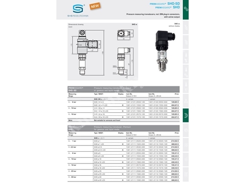 SHD Pressure Measuring Transducers