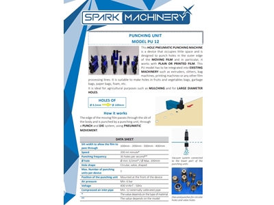 1-teilige (Ø 0,5-100 mm) pneumatische Makro-Bewegungsfolienlochbohrmaschine - 2