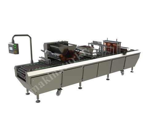 6-Nozzle Dual Color Chocolate Cone Filling and Packaging Machine