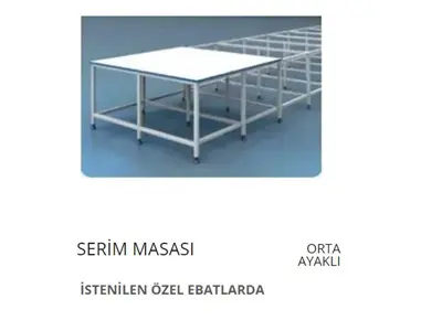 Tables de triage avec support central de 205x90 cm