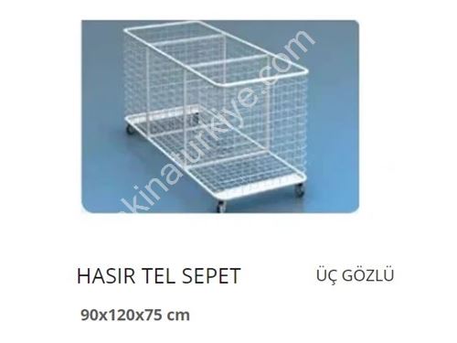 Three-Compartment Wire Basket 90x120x75 cm