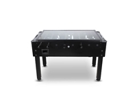Schwarzer Designtisch mit Glas für Tischfußball - 0
