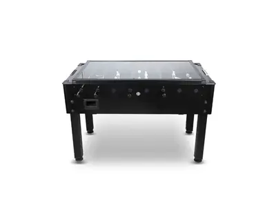 Стол для пинг-понга с черным дизайном и стеклянной поверхностью