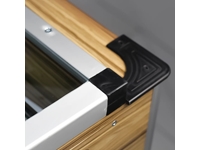 Table de baby-foot maison/bureau design T en fer avec vitre en bois couleur bois - 5
