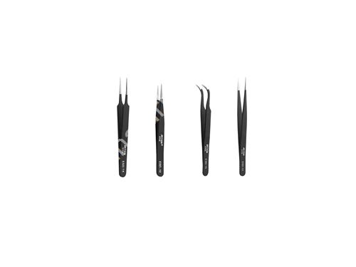 6-Piece Precision Electronic Tailor Multi-Purpose Straight and Curved Tip Tweezer Set