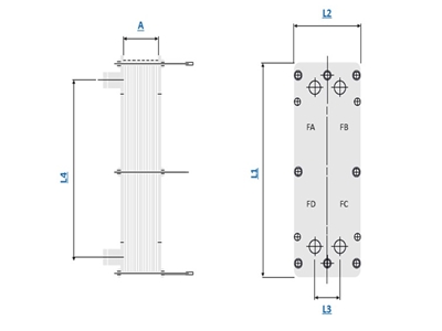 180x480 mm Contalı Plakalı Isı Eşanjörü - 2