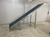 10 Cm Width 3.5 M Length Wheeled Grip Pvc Belt Conveyor - 0