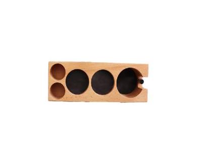 Tapis à tamper en bois avec support à 5 compartiments - 0