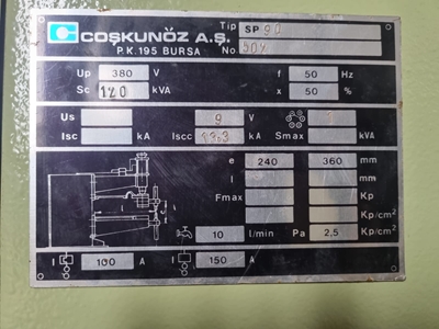 120 kVA Projeksiyon Punta Kaynak Makinası - 3