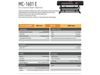 MC 1601-E 3200 Tek Kafa Eko Solvent Baskı Makinası - 1