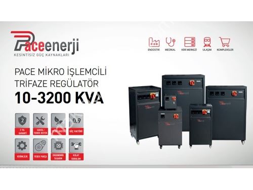 10-3200 kVA Mikro İşlemcili Trifaze Servo Statik Regülatör