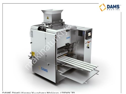 7000 Pieces / Hour 4 Row Dough Cutting And Weighing Machine
