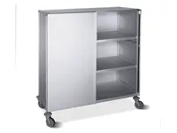 120x65x110 cm Closed Transfer Hospital Trolley with 2 Shelves
