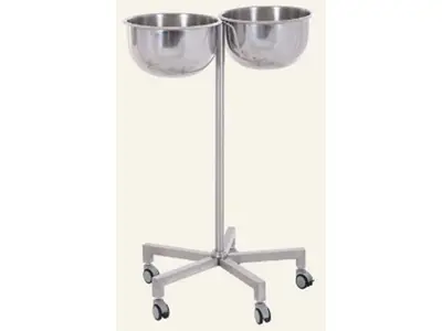 2-Piece Stainless Steel Wheeled Surgical Port Tub