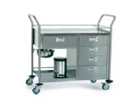 86x55x90 cm Stainless Steel 5 Drawers Dressing Trolley