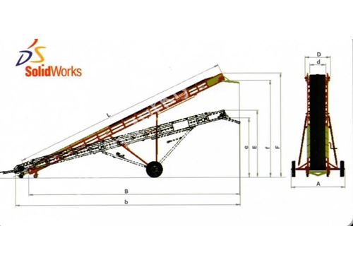 60'Piece/6Mt Belted Agricultural Conveyor