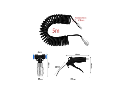 Ensemble compresseur pour camion-citerne à air de 5 mètres avec pistolet et raccords - 1