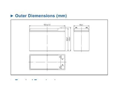 12 Volt / 9 Amper Kuru Tip Akü - 11