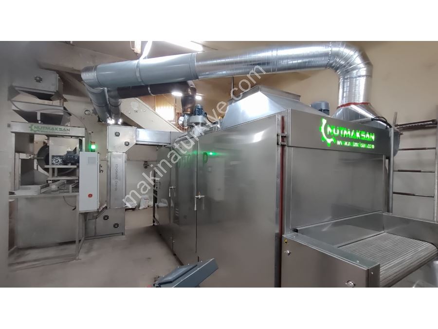 150-750 Kg/h Fındık, Fıstık, Antep Fıstığı, Çekirdek, Badem, Kaju Kuruyemiş Kavurma Makinası