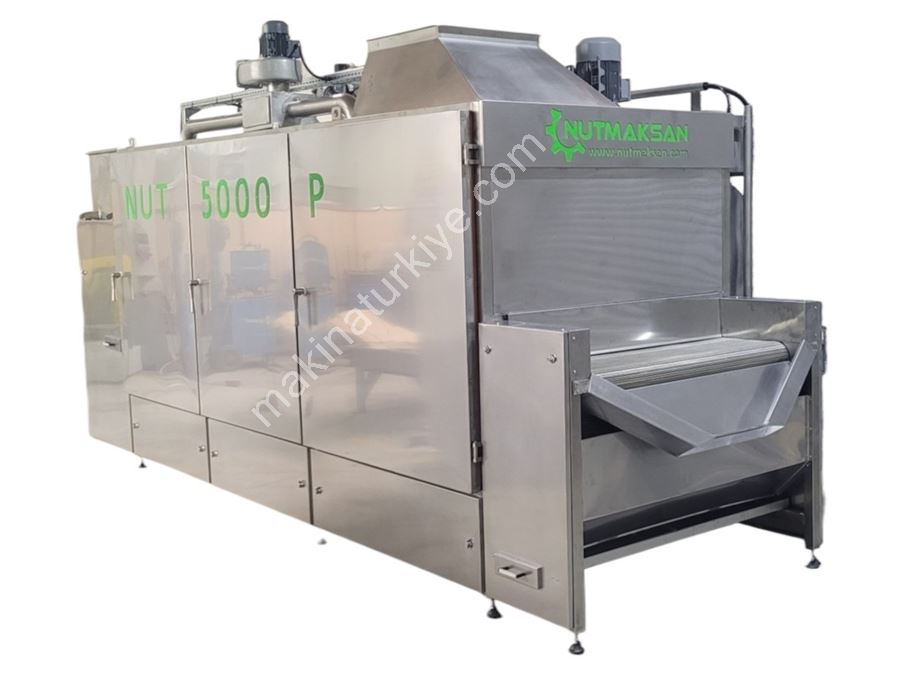 150-750 Kg/h Fındık, Fıstık, Antep Fıstığı, Çekirdek, Badem, Kaju Kuruyemiş Kavurma Makinası