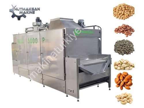 150-750 Kg/h Fındık, Fıstık, Antep Fıstığı, Çekirdek, Badem, Kaju Kuruyemiş Kavurma Makinası