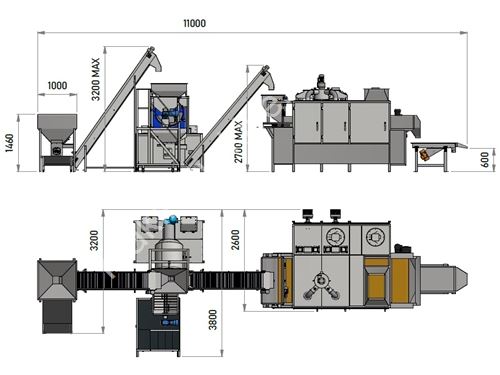 60-130​​​​​​​ Kg / Saat Tam Otomatik Kuruyemiş Soslama Ve Tuzlama Makinası