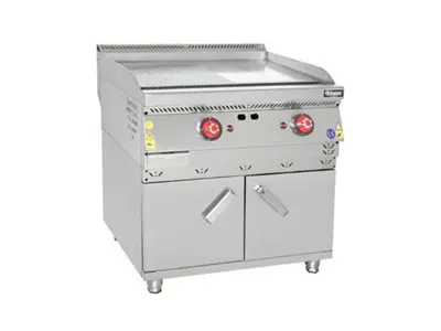 80x70x85 cm Yarı Oluklu Dolaplı Elektrikli Pleyt Izgara