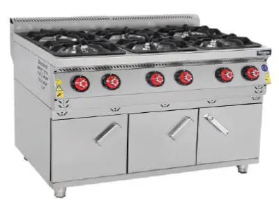 6-Burner Gas Stove with Cabinet