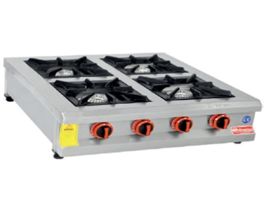 4-Burner Stainless Steel Countertop Stove - 0