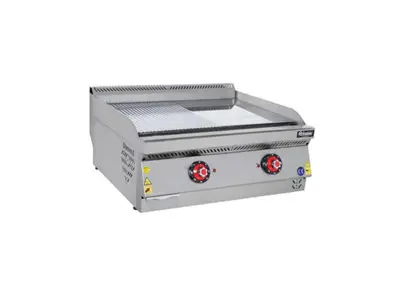 80x70x30 cm Yarı Oluklu Elektrikli Set Üstü Pleyt Izgara