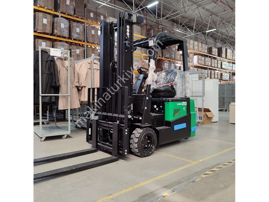 2 Ton (4800Mm) Dar Koridor 3 Tekerlekli Lityum Akülü Forklift