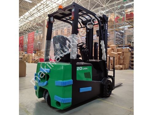  Forklift 3 Tekerlekli Lityum Akülü 2 Ton (4800Mm) Dar Koridor