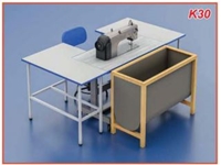 Kalın PVC Sağ ve Sol Sehpa ve Ahşap Tekne Modeli Dikiş Makina Tezgahı