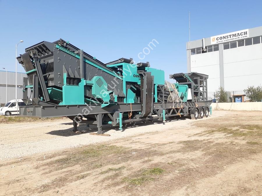 120-150 Ton / Saat Kapasiteli Mobil Çeneli Kırma Eleme Mobil Konkasör Tesisi
