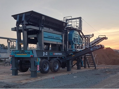 120-150 Ton / Saat Kapasiteli Mobil Çeneli Kırma Eleme Mobil Konkasör Tesisi - 4