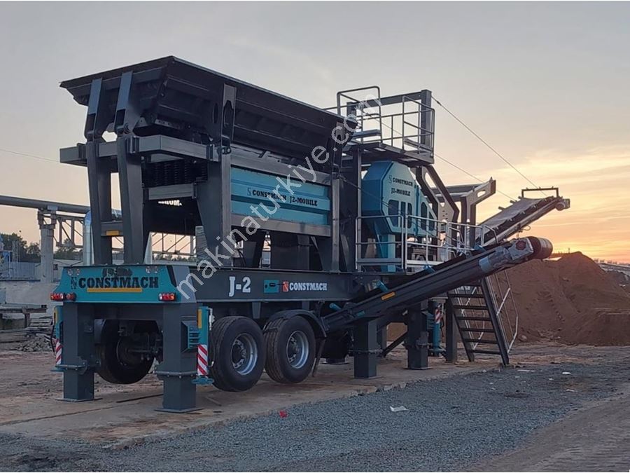 120-150 Ton / Saat Kapasiteli Mobil Çeneli Kırma Eleme Mobil Konkasör Tesisi