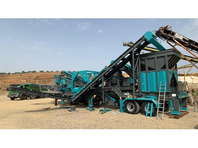 100-150 Ton Dik Milli Kırıcı Mobil Kum Yapma Tesisi - 1