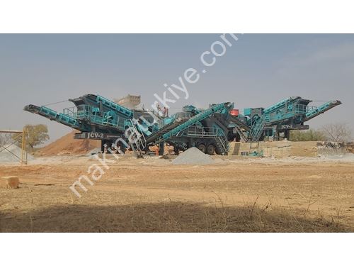 60-80 Ton / Saat 3 Şasili Mobil Taş Kırma Eleme Tesisi 