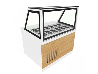 220 Cm Straight Baked Potato Waffle Cabinet - 0