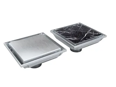 Ø50-Ø70-Ø100 304 Grade Stainless Steel Ceramic Compatible Square Model Pipe Outlet Shower Channel