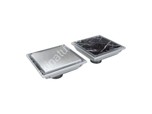 Ø50-Ø70-Ø100 304 Grade Stainless Steel Ceramic Compatible Square Model Pipe Outlet Shower Channel