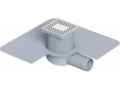 Ø50 Plastic Framed Odor Preventer Head Membrane Insulated Base Side Outlet