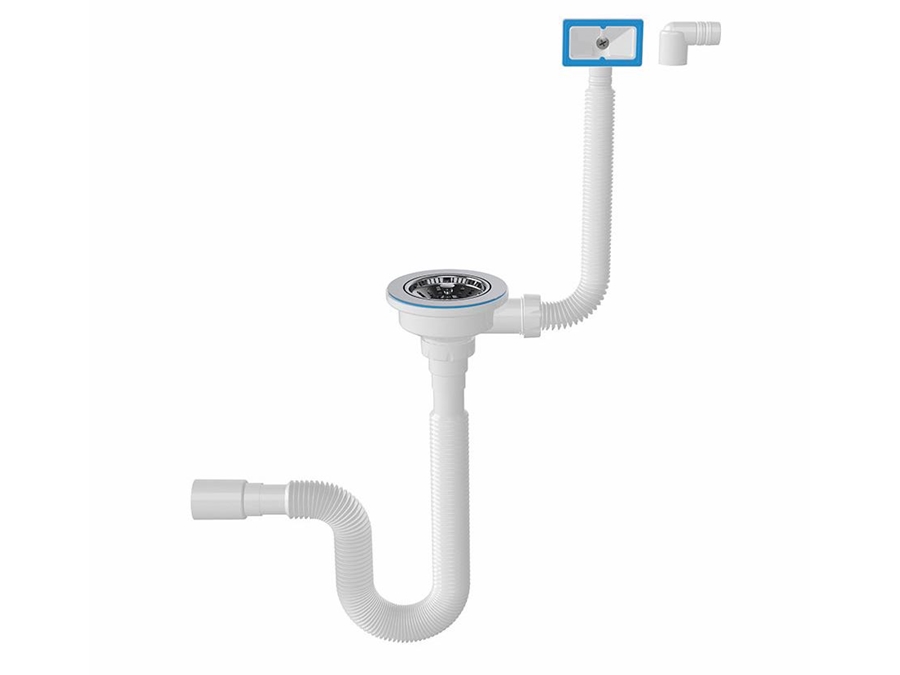 Ø32 1 1/2 - Overflow Trash Bin Head Bellows Siphon