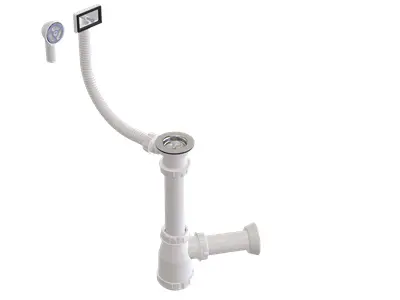 Ø32 1 1/2X40 - 304 Kalite Paslanmaz Boru veya Körük Çıkışlı Evye Sifonu