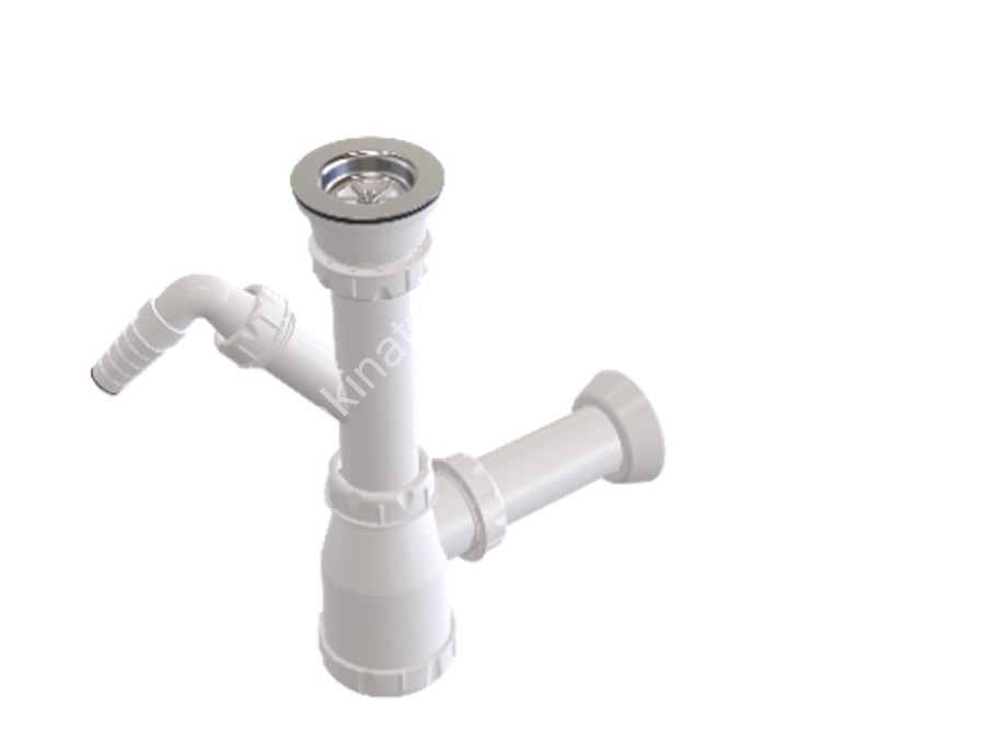 Ø32 1 1/2X40 - Siphon d'évier à sortie de tuyau ou de soufflet en acier inoxydable de qualité 304