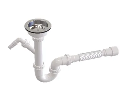 Ø50 1 1/2 X40 - 304 Kalite Paslanmaz Süzgeç ve Vida/Evye Sifonu